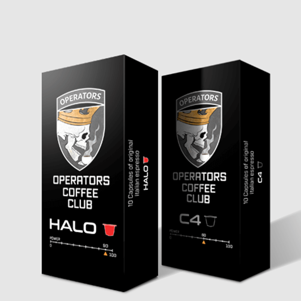 Picture of Operators C4 & HALO Espresso Capsules in a Box Tester Kit