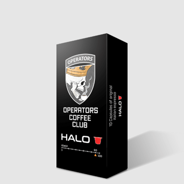 Picture of HALO Espresso Capsules in a Box, NEW Compostable Capsules!